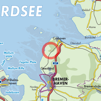 Landkarte Wurster Nordseeküste