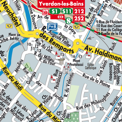 Stadtplan Yverdon-les-Bains