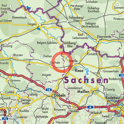 Landkarte Zaußwitz