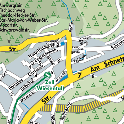 Stadtplan Zell im Wiesental