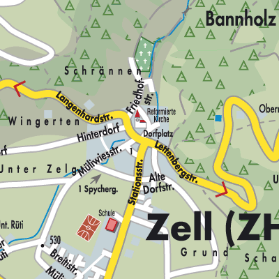 Zell (ZH) - Stadtpläne und Landkarten