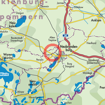 Landkarte Zirzow