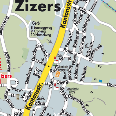Stadtplan Zizers
