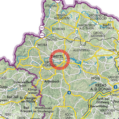 Landkarte Zwettl-Niederösterreich