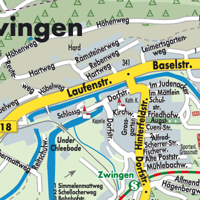 Stadtplan Zwingen